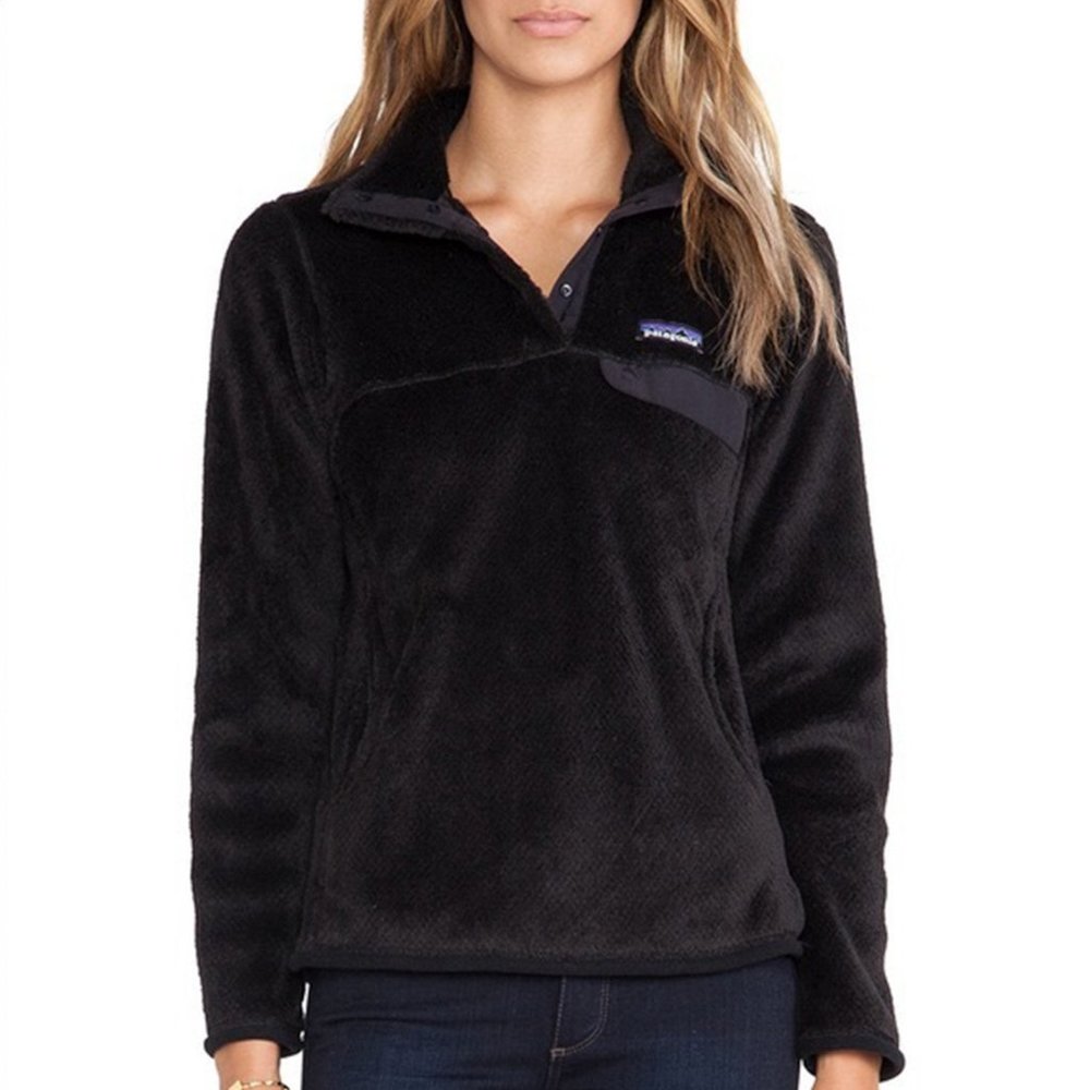Patagonia Women's Re-Tool Snap-T Fleece Pullover Small Black